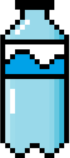 Garrafa d'água em pixel art